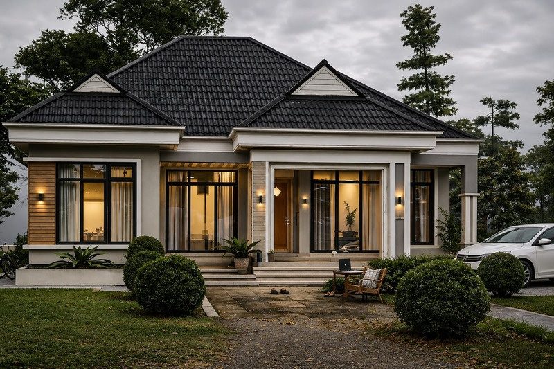 Design 02: modern 3 bedroom bungalow render