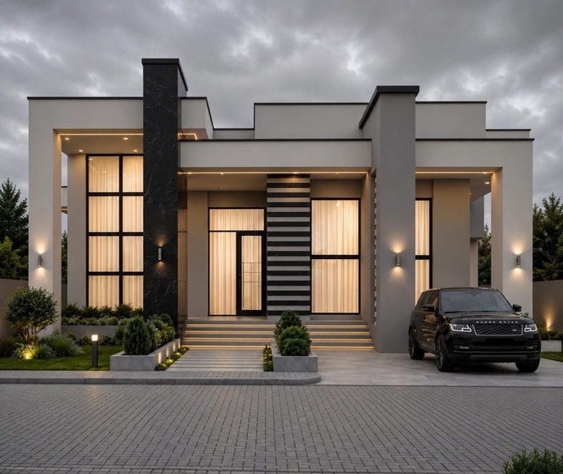 Design 07: modern 4 bedroom bungalow render